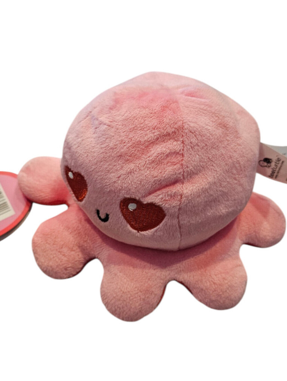 Light pink TeeTurtle Reversible Octopus plush toy NEW